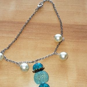 Blue & pearl bracelet